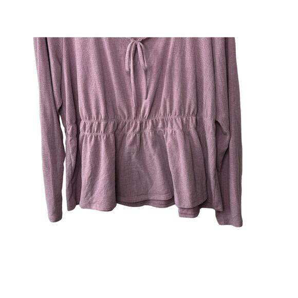 Lane Bryant Pink Classic Long-Sleeve Square-Neck With Keyhole Top Sz 22/24 - Picture 5 of 7